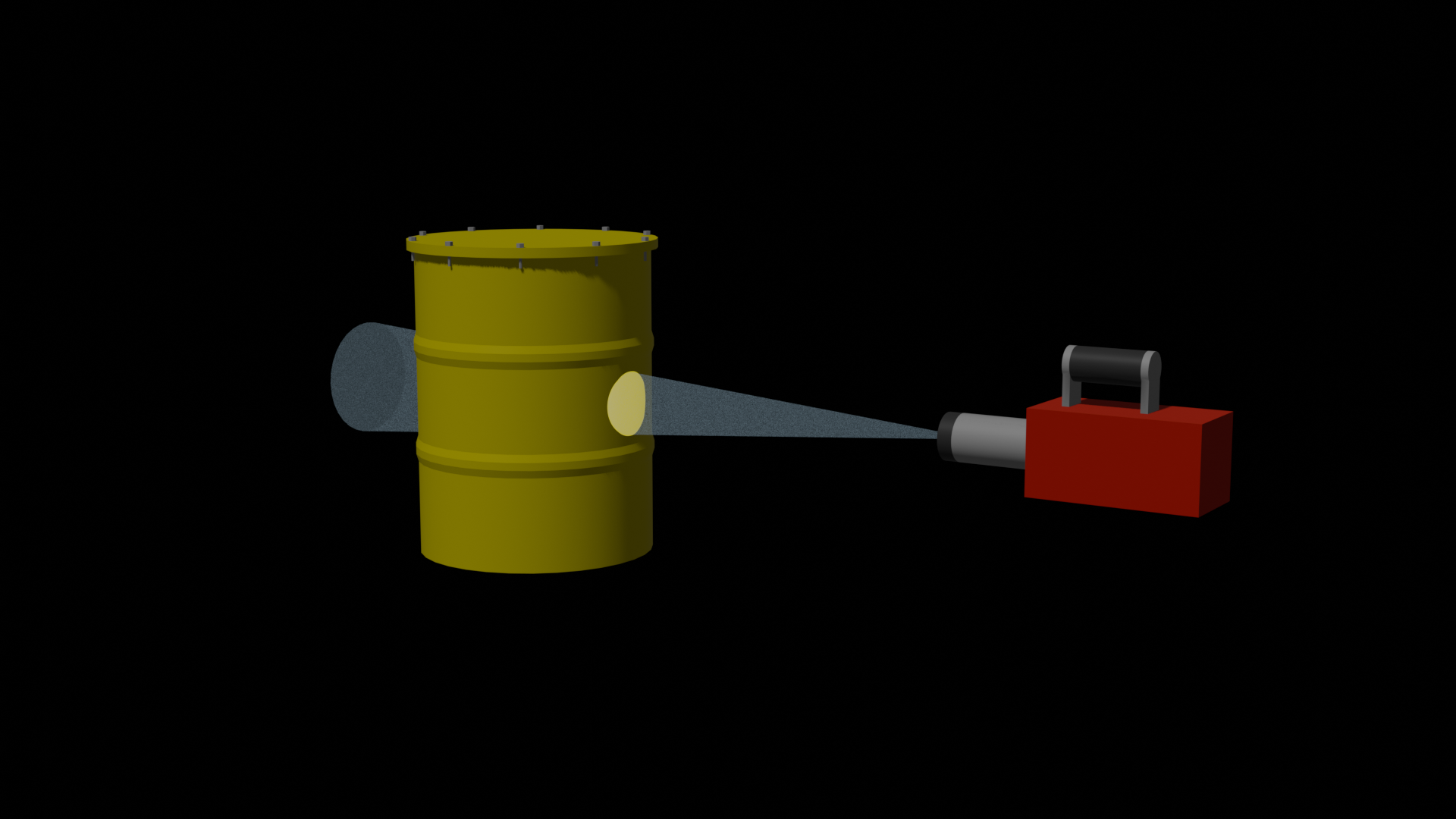 Schematische Darstellung einer Gamma-Messung in kollimierter Geometrie