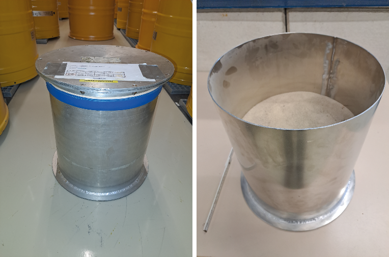 Fotos der für Kalibrationszwecke genutzten Volumenquelle (links) und dem entsprechenden Dummy (rechts)